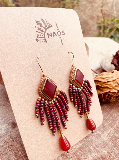 Boucles "Léonä" - Rouge Carmin