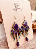 Boucles "Léonä" - Turquoise & violet