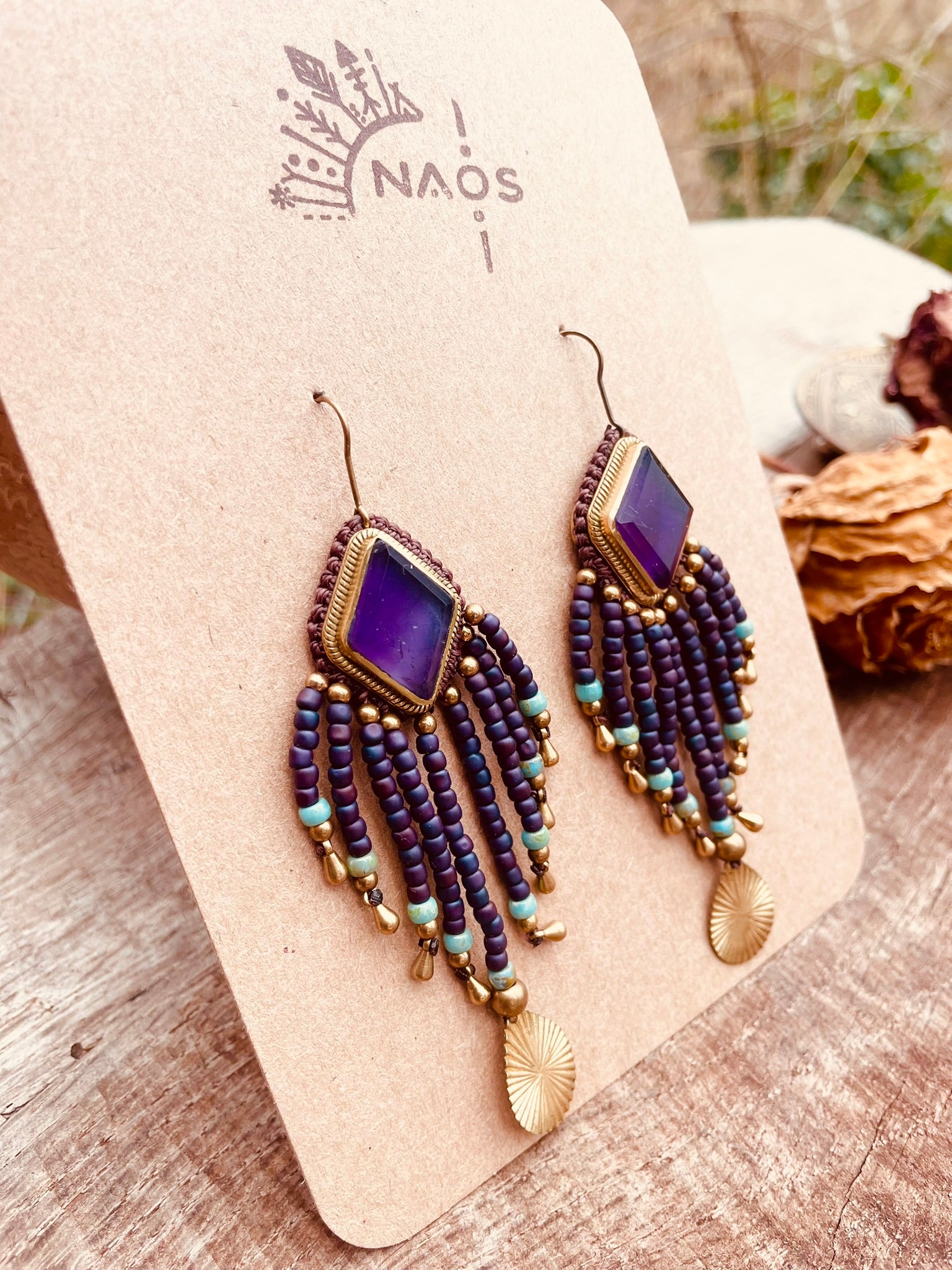 Boucles "Léonä" - Violet améthyste