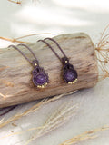 Collier Pendentif "Grain de lumière" - Améthystes